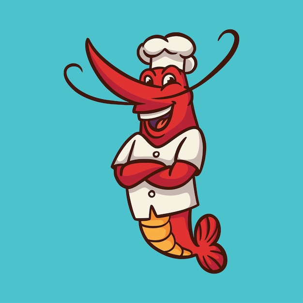 Cartoon animal design cool shrimp cute mascot  