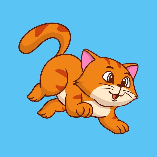 Cartoon animal design running cat 