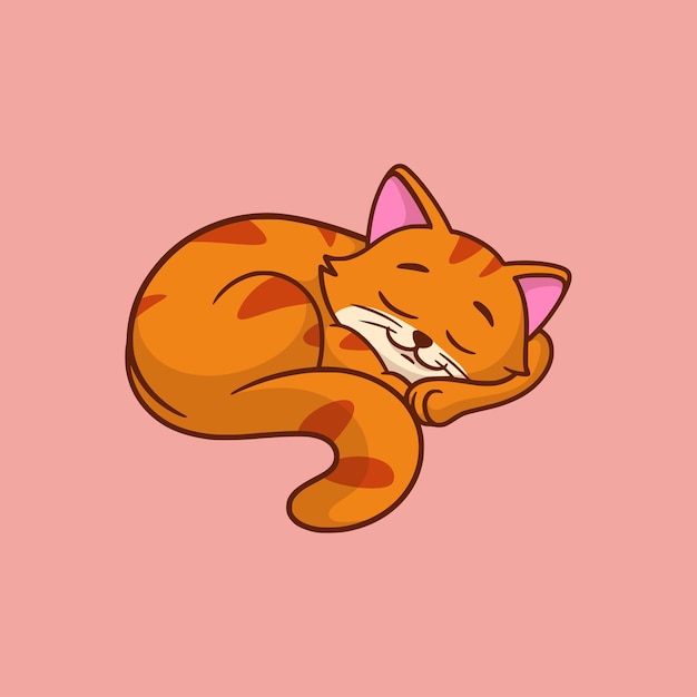 Cartoon animal design sleeping cat