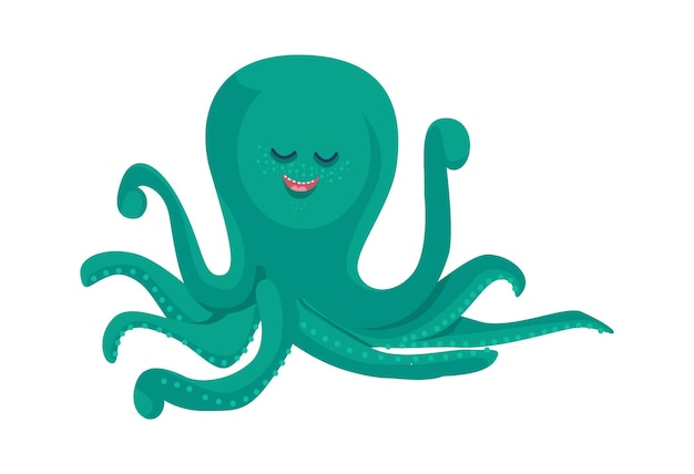 Cartoon animal funny octopus vector illustration