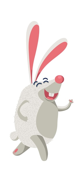 Cartoon Animal happy rabbit Vector illustration