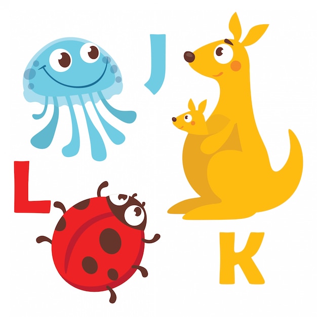 Vector cartoon animals alphabet