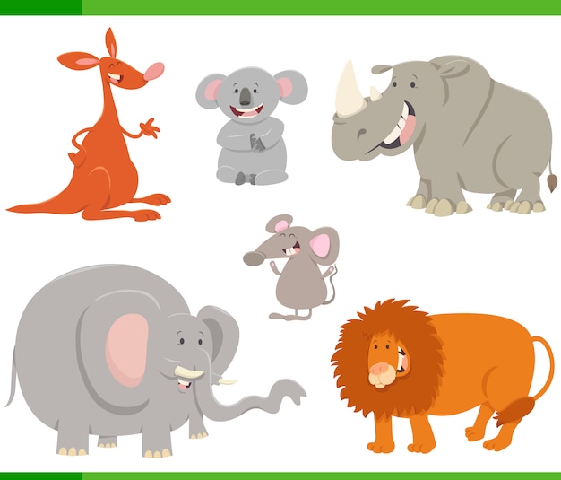 Vector cartoon animals set illustration