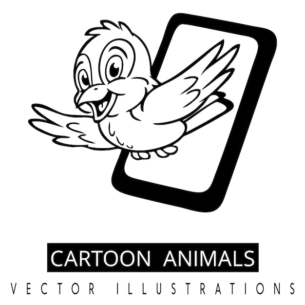 Disegni di illustrazioni vettoriali di animali dei cartoni animati