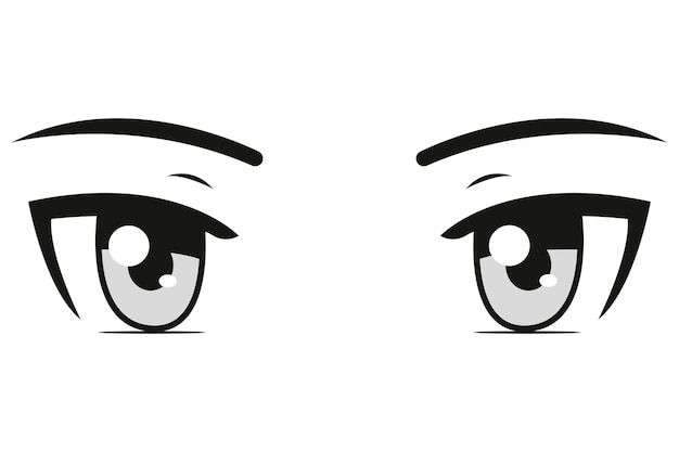 Cartoon Anime Eyes. Vector stock illustration