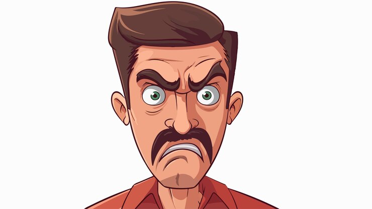 Vector cartoon annoyed man vector illustration