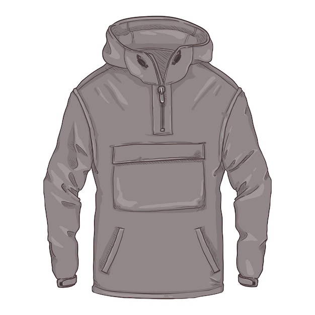 Cartoon Anorak Casual Outdoor Clothing Vector Illustration