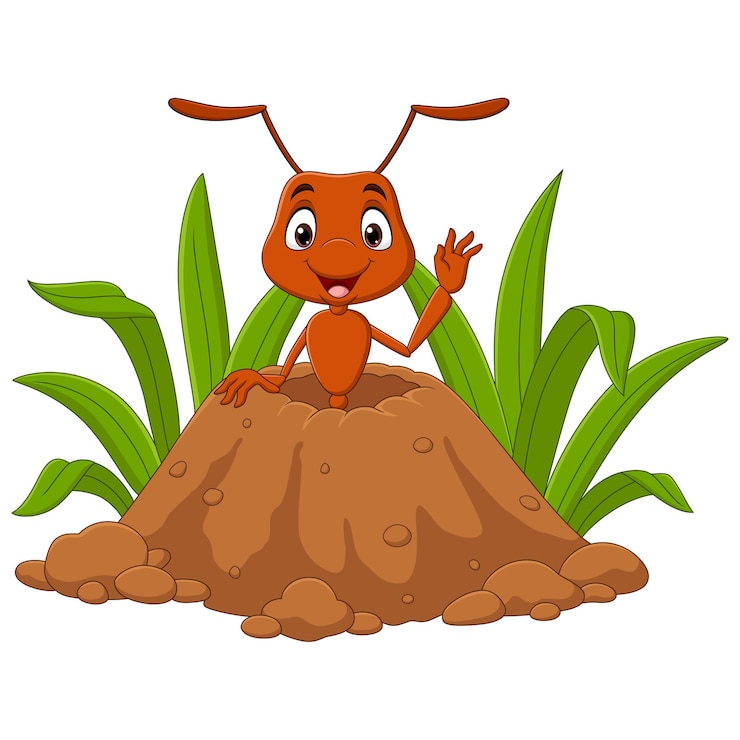 वेक्टर cartoon ants in the ant hill