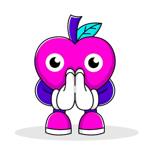 ベクトル 漫画のリンゴのキャラクターベクトル