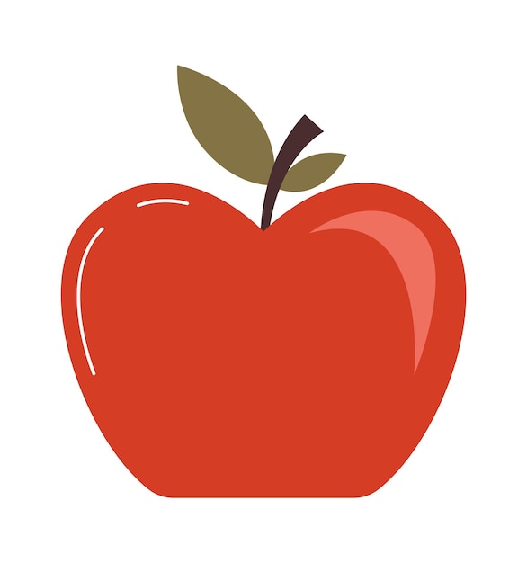 Cartoon apple fruit flat illustration