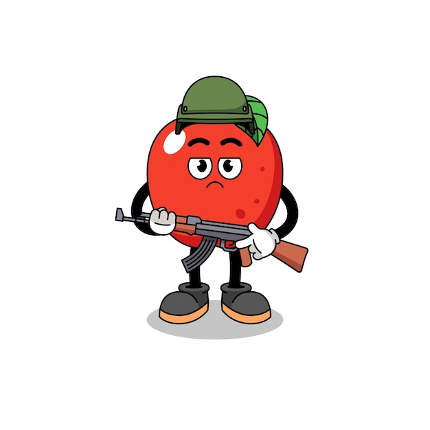 Cartoon of apple soldier character design