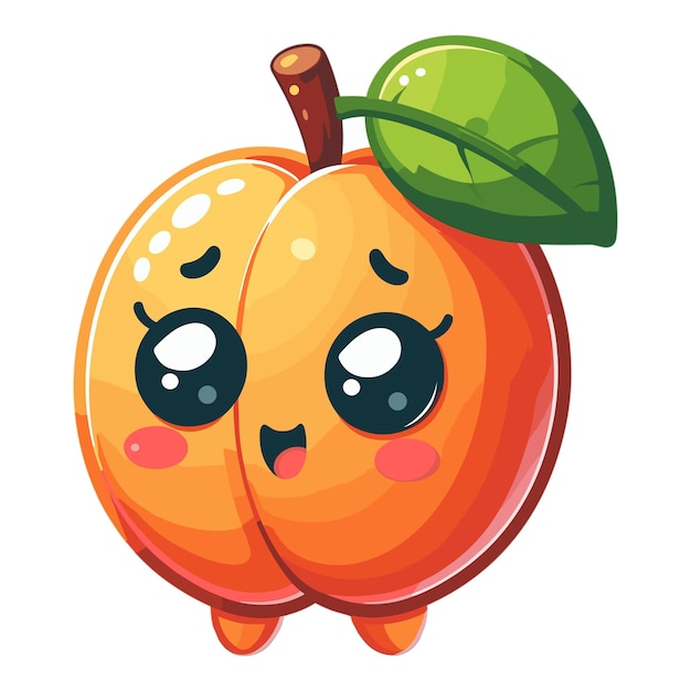 Vector cartoon apricot fruit vector