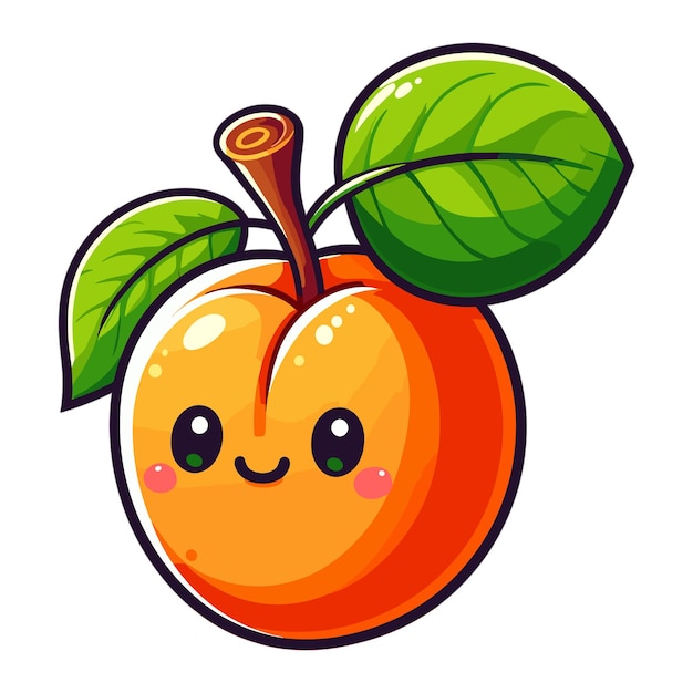 cartoon Apricot fruit vector