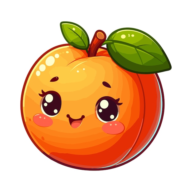 Мультфильм абрикосовый фрукт вектор