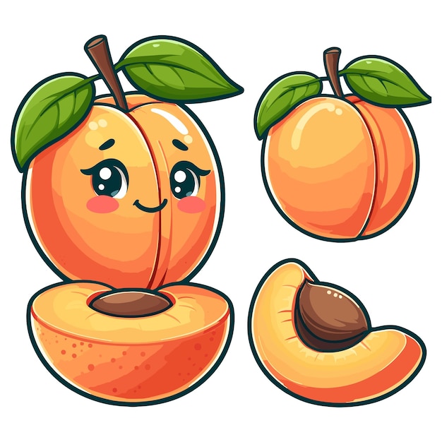 cartoon Apricot fruit vector