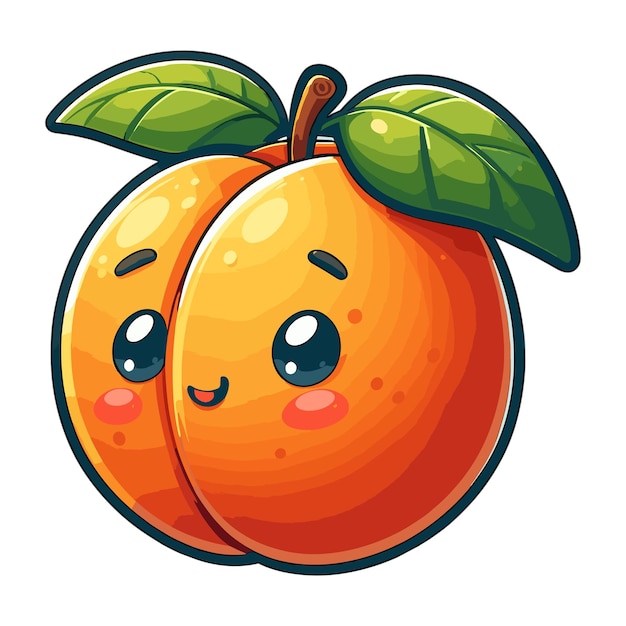 Cartoon apricot fruit vector