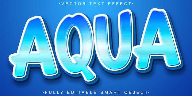 Cartoon Aqua Vector полностью редактируемый смарт-объект Текстовый эффект