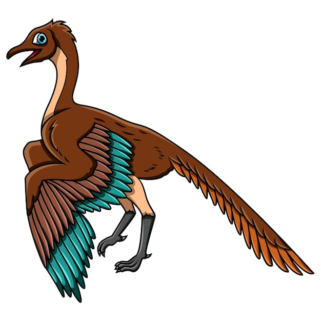 Cartoon archaeopteryx geïsoleerd op een witte achtergrond