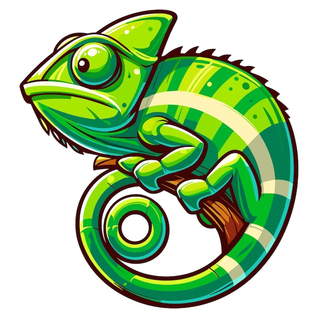 Vector cartoon arctic chameleon vector illustration