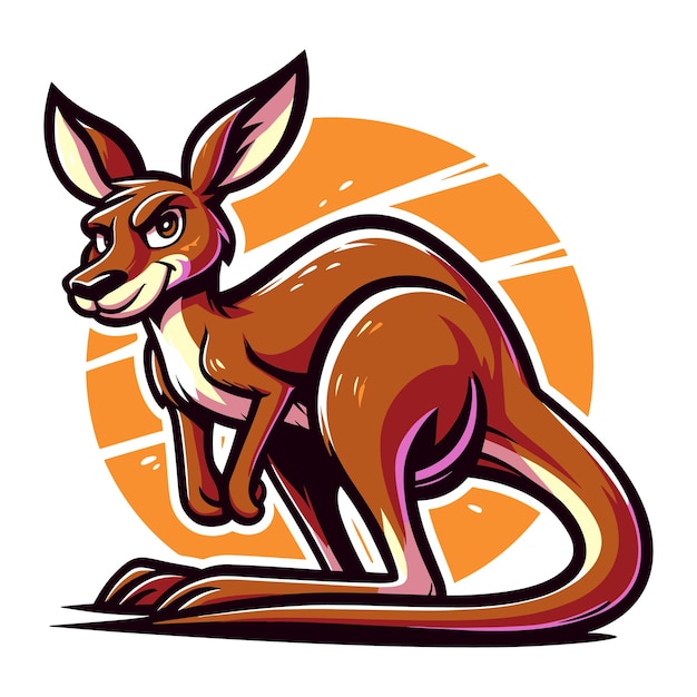 Vector cartoon arctic kangaroo vector illustration