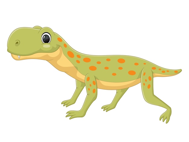 Cartoon arctognathus dinosaur on white background