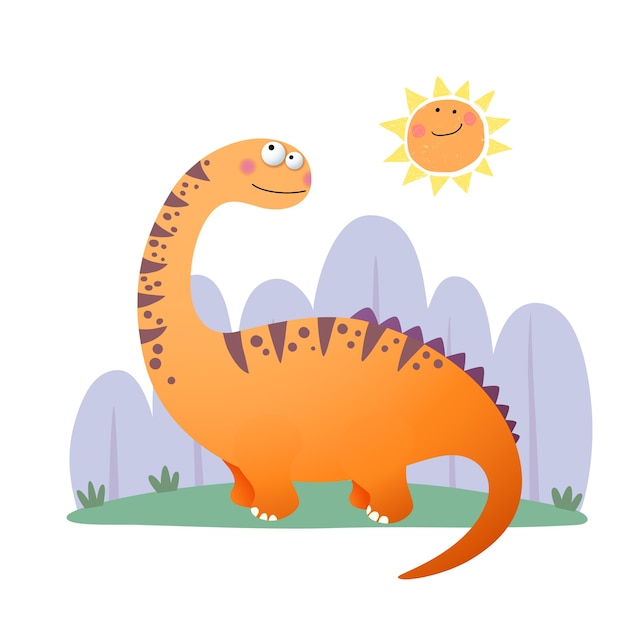 cartoon Argentinosaurus dinosaur