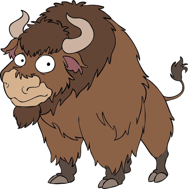 Vector cartoon art illustration of yak