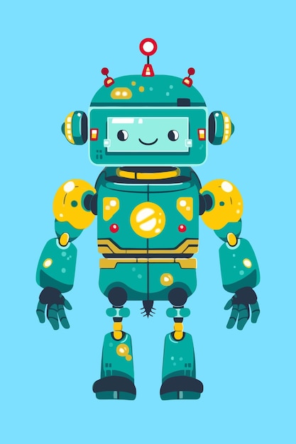 Vector cartoon artificial intelligence chatbot illustration children's day toy game vector icon clip art