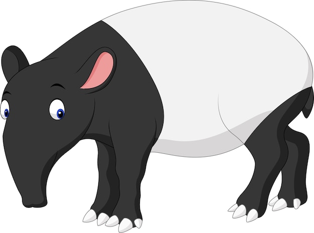 Vector cartoon asian tapir