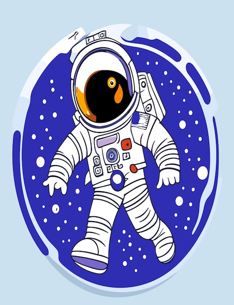 Cartoon Astronaut Clipart Vector Design