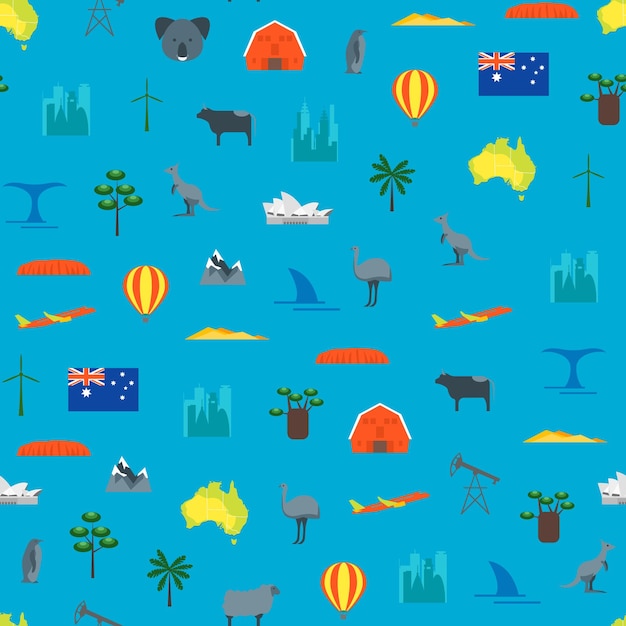 Vector cartoon australia discover concept travel vector