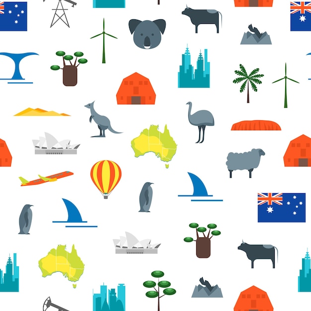 Cartoon australia discover concept travel vector