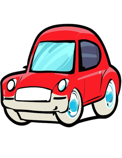 Cartoon auto clipart 2D vector ontwerp