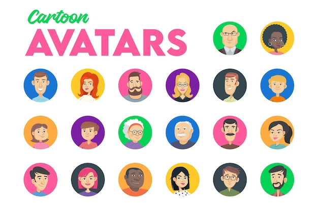 Vector cartoon avatars