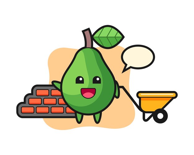 Cartoon avocado illustratie