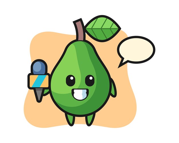 Cartoon avocado illustratie