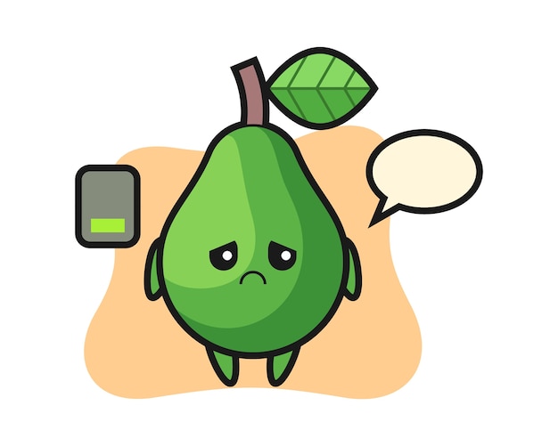 Иллюстрация шаржа авокадо