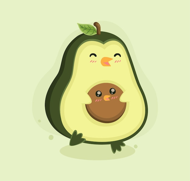 Cartoon avocado pinguïn