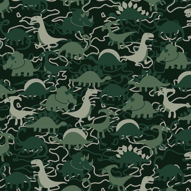 만화 아기 공룡 소년 귀여운 공룡 패턴 벡터