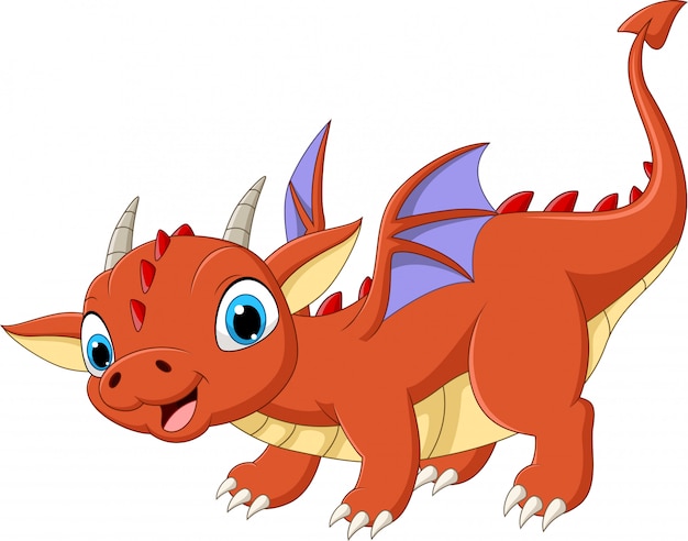 Cartoon baby draak op wit