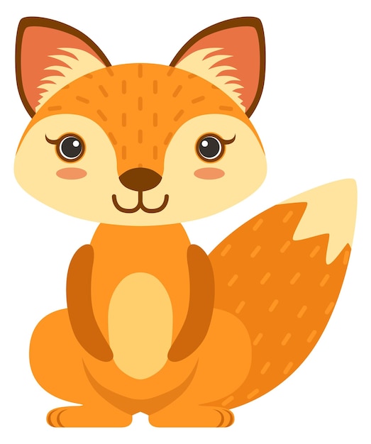 Cartoon baby fox simpatico personaggio animale della foresta