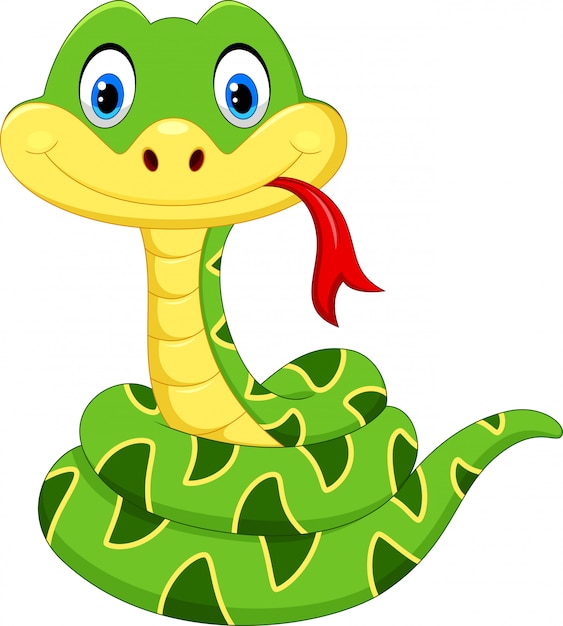 Cartoon baby green snake