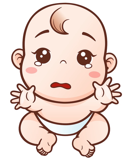 Vector cartoon baby huilt