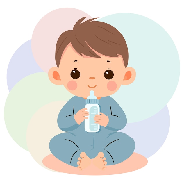 カートゥーン ベビー イラスト ベクトル アイコン フラット デザイン