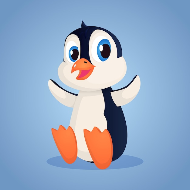 Cartoon baby penguin