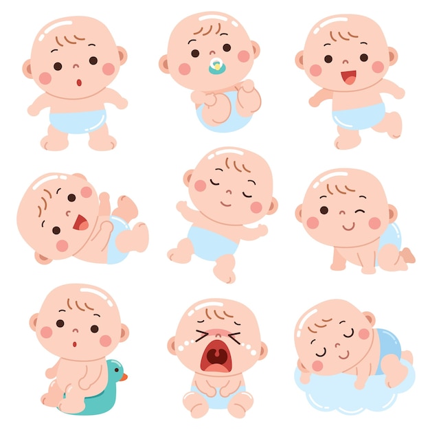 Vector cartoon baby personage leuke baby