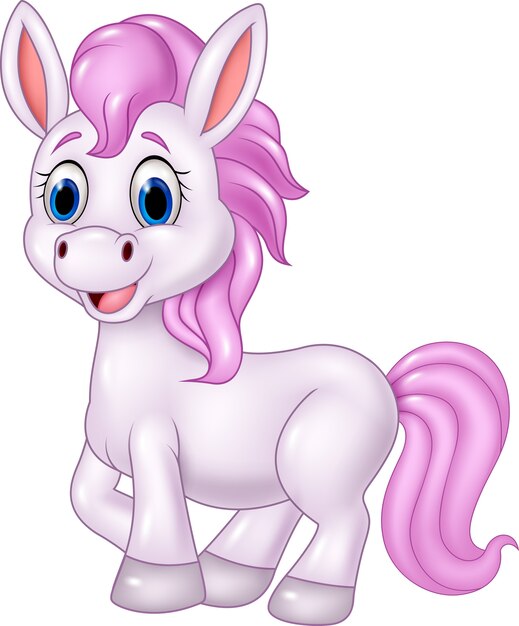 Cartoon baby pony horse posing 