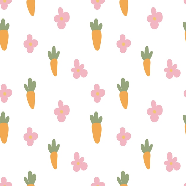 Cartoon baby style carrots seamless pattern.