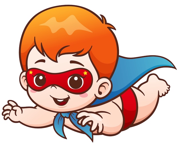 Vector cartoon baby superheld cosplay karakter