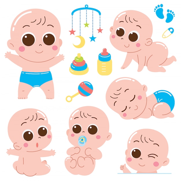 Cartoon baby tekenset